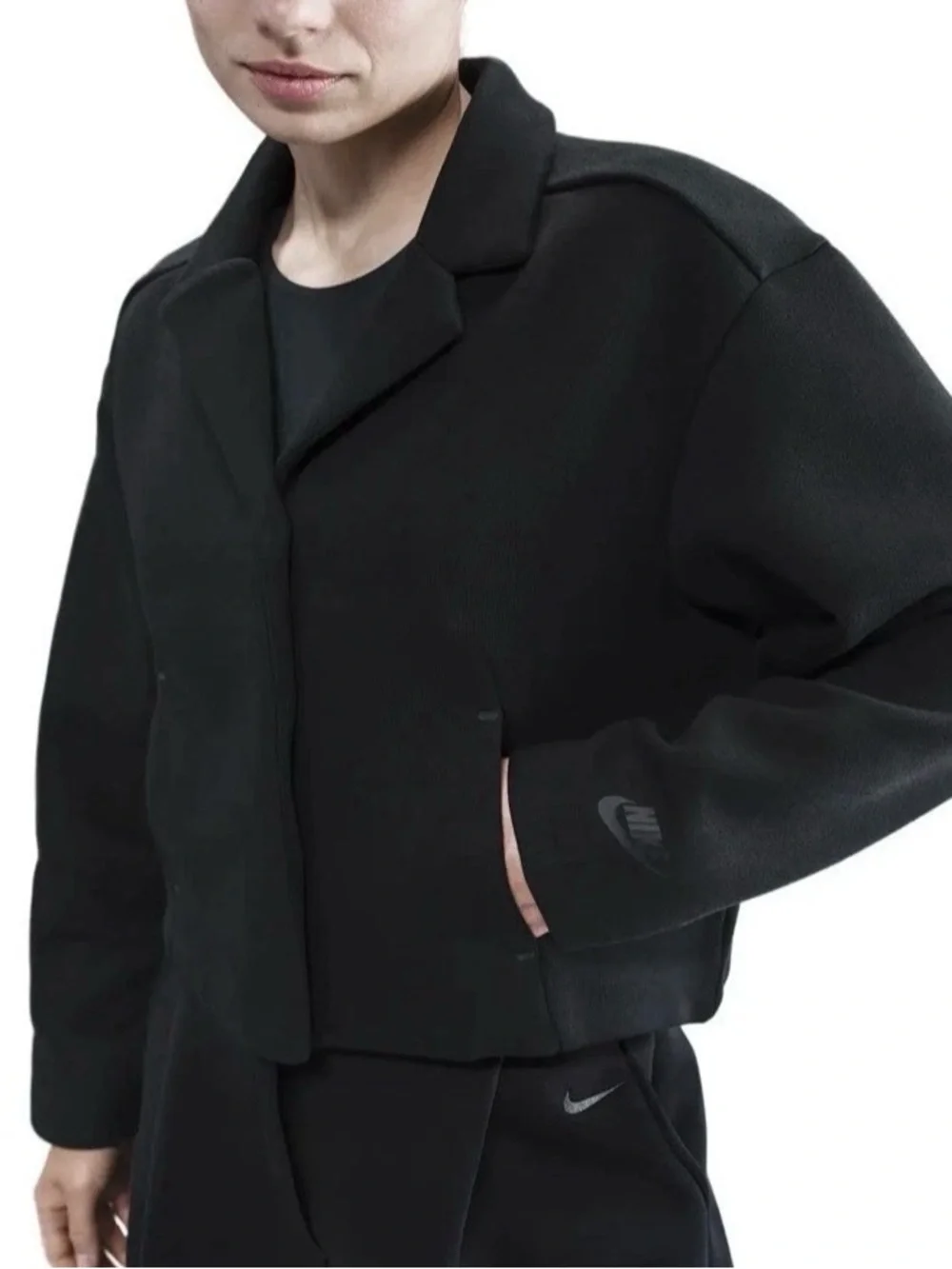 Nike Sportswear Jacket Nike Tech Fleece Tailored Women’s Size L Black HV2451-010